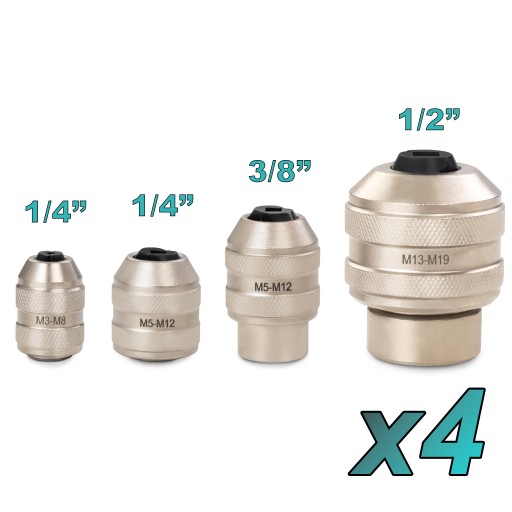 Набір з 4 самозажимних патронів M3-M8 / M5-M12 / M13-M19