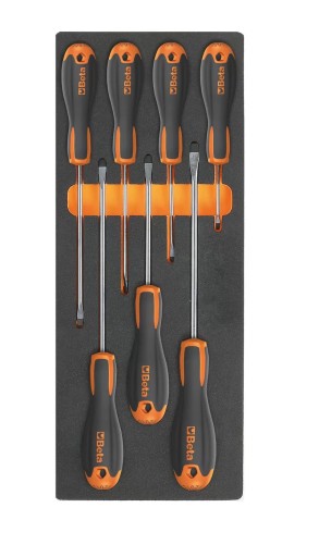 Набор из 7 отверток с плоской головкой beta evox в мягкой профилированной вставке