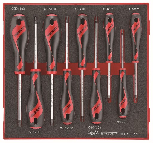 Набір з 9 викруток TX Teng Tools TED909TXN