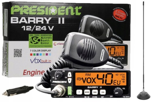 Комплект CB PRESIDENT BARRY + антенна комплект A3K AP4