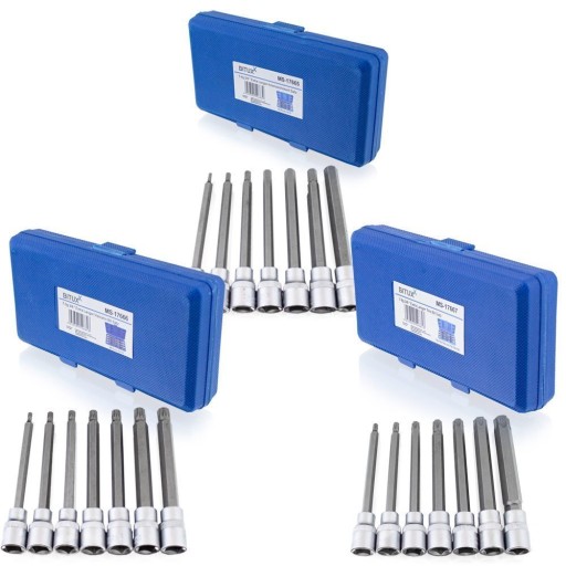 Набір довгих головок TORX SPLINE XZN HEX 3/8