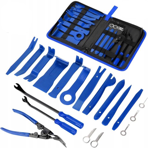 Набір для монтажу та демонтажу автомобільної оббивки 19 елементів синій