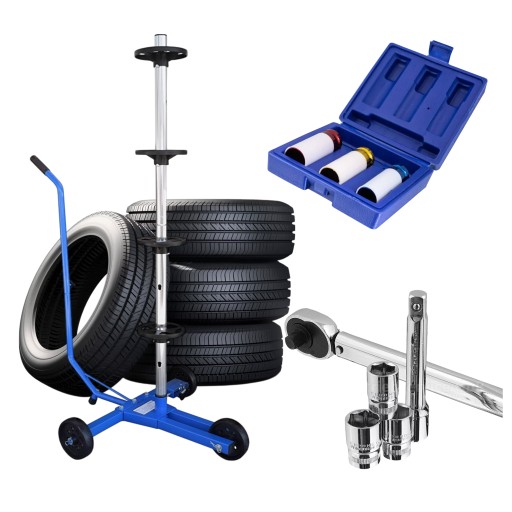 Комплект для замены шин Динамометрический ключ 1/2 дюйма Мобильная подставка для колес