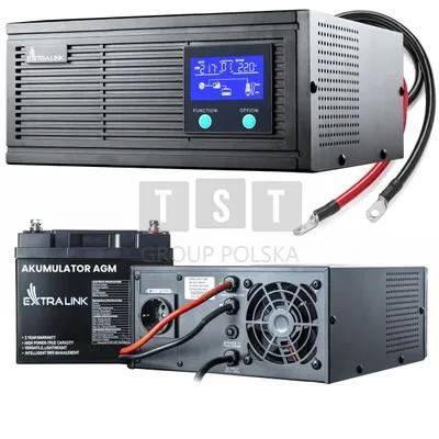 Інвертор Extralink Piorun 800VA/640W + набір акумуляторів Extralink AGM 12V 100Ah