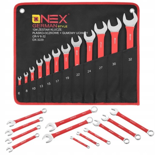 Набор ключей 6-32мм Ключи комбинированные 12 шт. РЕЗИНА ТОЛЩИНА 9ММ ПОДАРОК