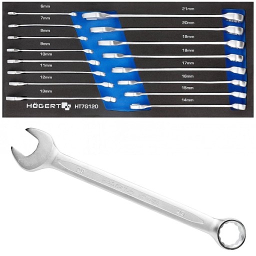 Набір гайкових ключів Ключі ріжні 6 - 21 мм 16 шт Hoegert