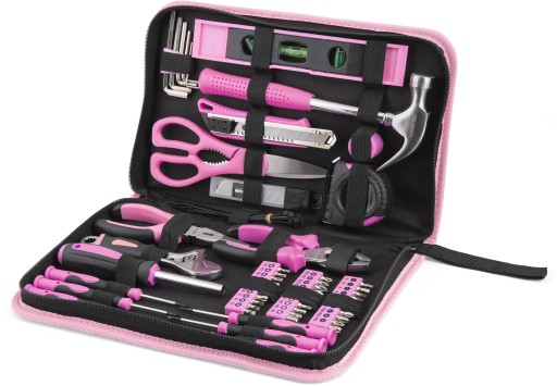 Женский набор инструментов Fieldmann в футляре, розовый, 71 предмет