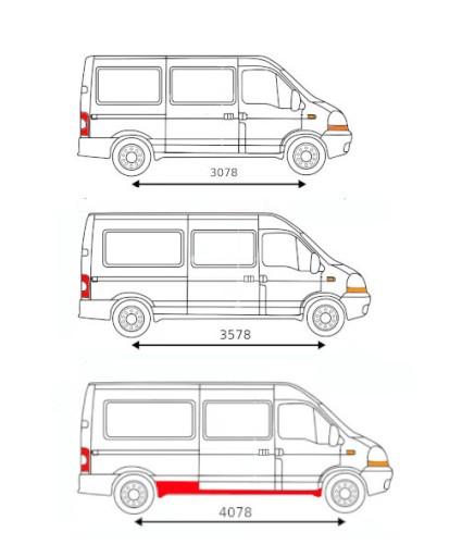 604142MZP - Комплект Порогів / порогів Renault Master 98 - 10 Maxi версія ПРАВА сторона!