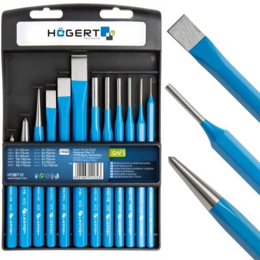 Набор пуансонов, кернеров, пуансонов Hoegert 12 шт.
