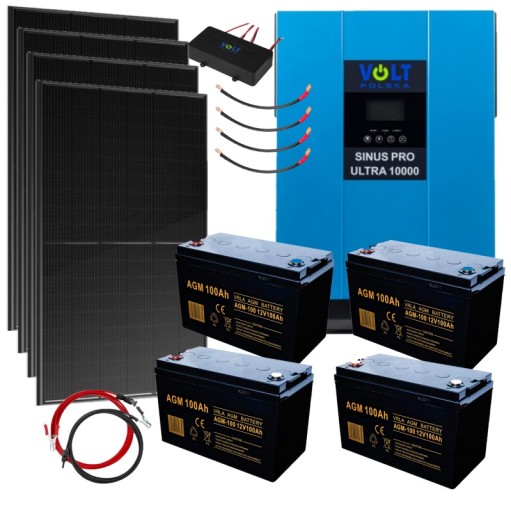 0123 - Набір сонячних батарей 10000W сонячна панель 4X батарея 100Ah 4X панель 380W баланс
