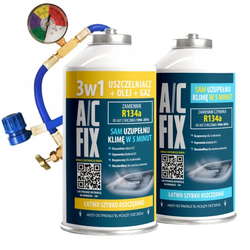 Комплект герметик 3в1 + газ R134a з проводом для кондиціонування повітря в автомобілях