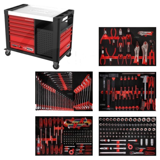 Набір візків для майстерні KS Tools P35 з інструментами та пінопластовими вставками