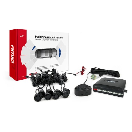 Датчик парковки заднего хода зуммер 8 датчиков черный