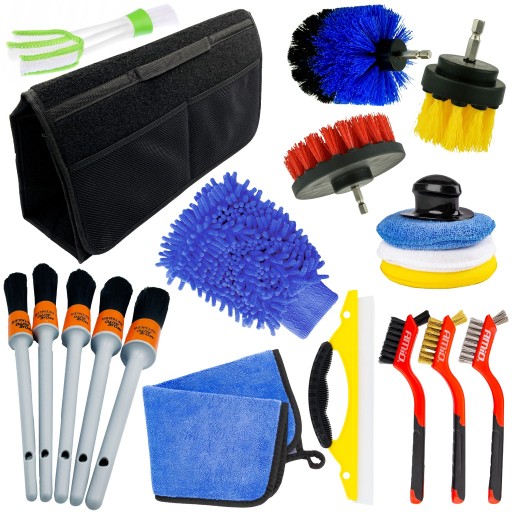 Набір для деталізації чищення автомобіля кисті губки сумка