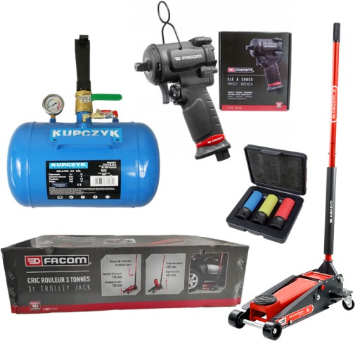 Набір для вулканізатора ŻABA 3T+ Lift, ударний гайковий ключ, гнізда для накачування