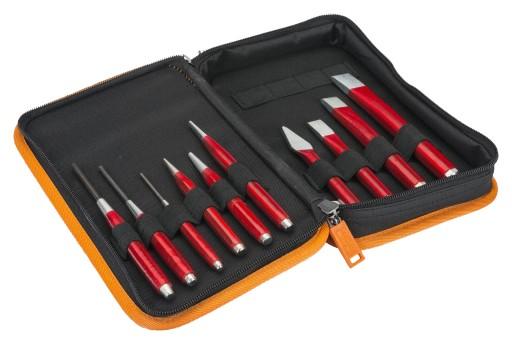 Набор стамесок, стамесок, пробойников и пробойников в кейсе BAHCO.