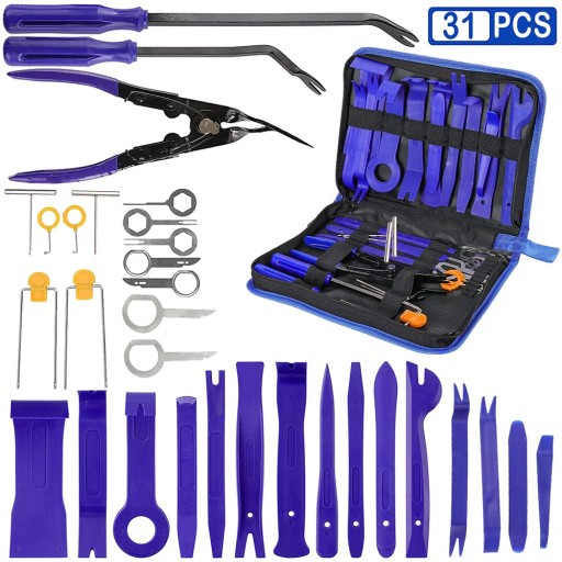 Набір для зняття автомобільної оббивки: лопаті, ключі, знімачі, відра