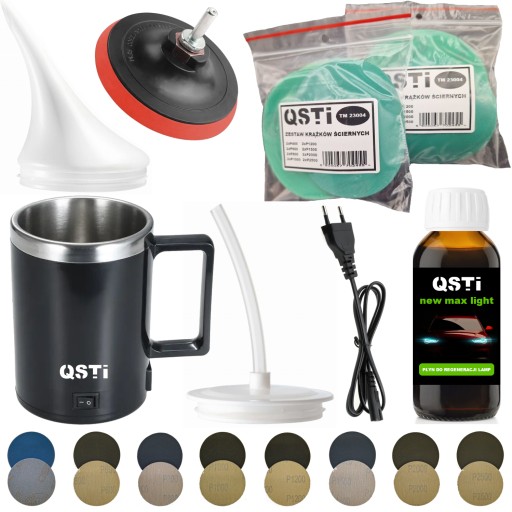 Набір для відновлення фар: чайник абразивні диски рідина