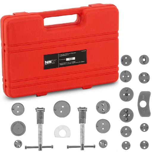 Набор для опрессовки и обпрессовки поршней тормозных суппортов, 21 элемент