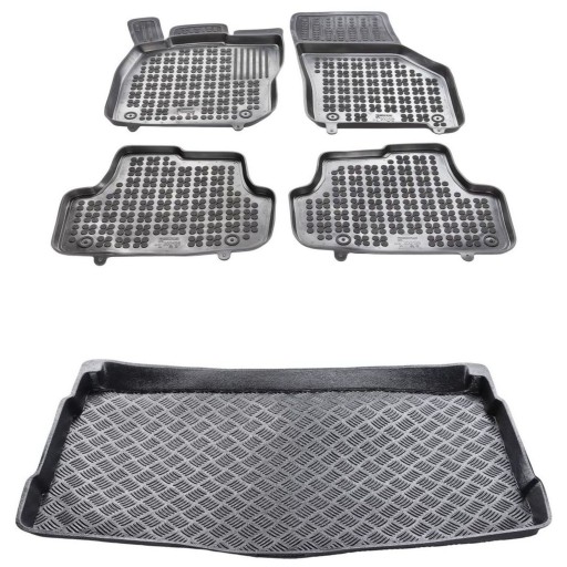 Комплект ковриков в салон и поддон для Volkswagen Golf VIII 2019 г.в., Хэтчбек гибрид