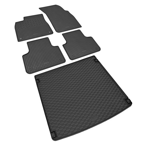 Комплект ковриков на AUDI Q8 2018 г.в. - резиновые коврики и коврик в багажник.