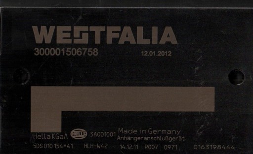 Электрокомплект, прицепное устройство WESTFALIA 321554300113