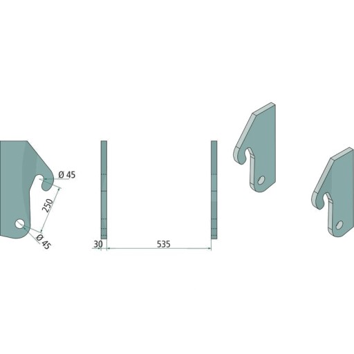 778755209 - Набір елементів для JCB Schnellwechsler, ST52, 2 частини