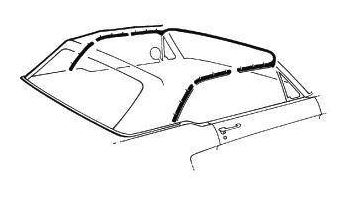 Reprodukcja - Комплект резиновых уплотнений крыши кабриолета для Ford Mustang 1964–1968 гг.