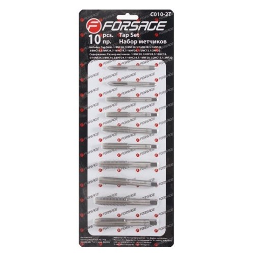 Набор метчиков 10 шт (метрических) Forsage