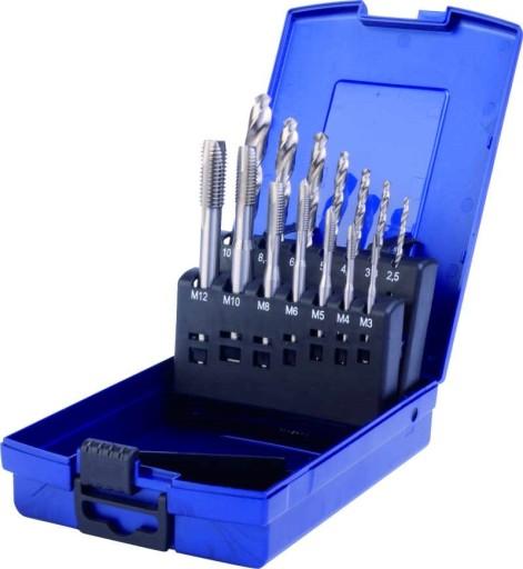 Набір мітчиків DIN371B HSS-E M3-M12 + криптонові свердла