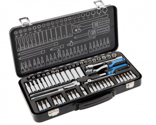 Набор ключей, инструментов, головок с трещоткой, 63 шт., 1,4