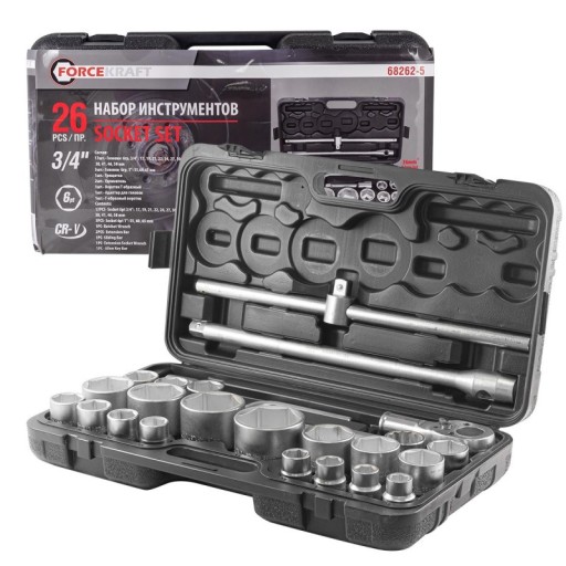 Набор торцевых ключей 3/4 фута 1 дюйм, 6-гранный чемодан