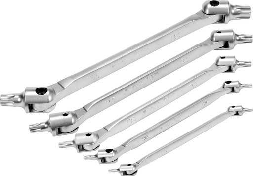 Набір ключів Torx з шарніром, 5 шт. - YT-05320