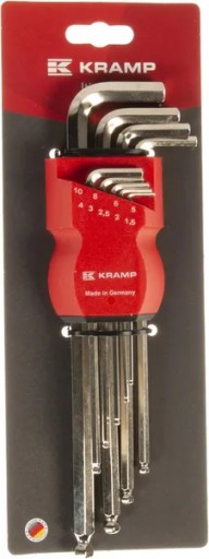 Набор шестигранных ключей 1,5-10 мм 9 шт. Никелированный Крамп