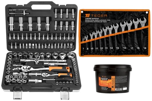 Набір торцевих ключів 1/2'' 1/4'' 108 шт TEGER + ключі комбіновані