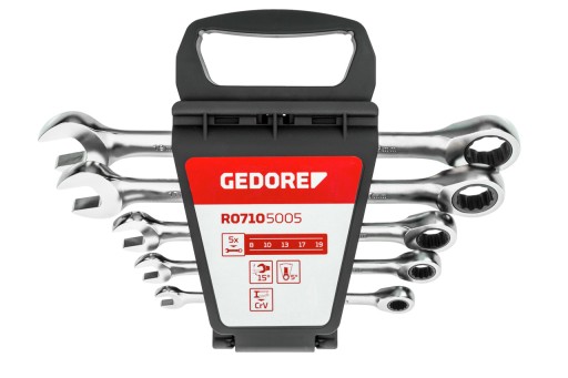 Набор комбинированных ключей с трещотками 8-19мм Gedore R07105005