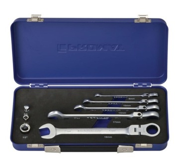 Набор рожковых ключей с шарнирной трещоткой 8 19 Pronar