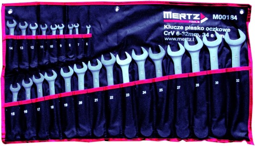 Набор комбинированных ключей Mertz CRV M00395 6-32 мм, 26 шт. в футляре