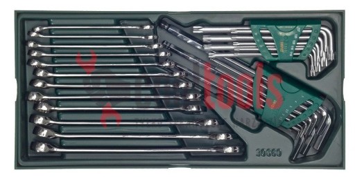 Набір комбінованих і гайкових ключів (30 шт) Sata S09906