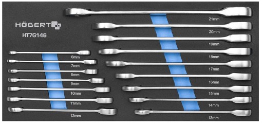 Набір комбінованих ключів із тріскачкою 16 шт., вставка EVA HT7G146