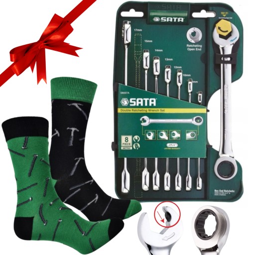 Набор ключей с двойной трещоткой SATA ST08007ASJ DIY SOCKS