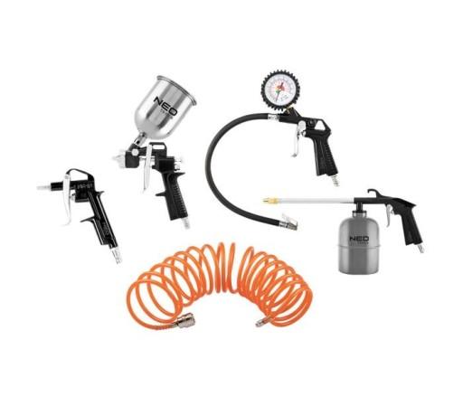 Покрасочный набор, краскопульт, верхний бак, 5 шт. 14-699