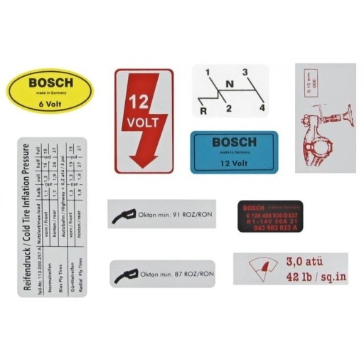 Набор наклеек VW GARBUS, BUS, T14, T181 10 шт.