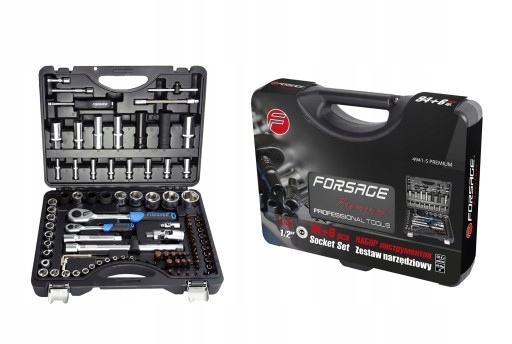Набір інструментів преміум, валіза 94 + 6 шт. торцеві ключі, головки, насадки