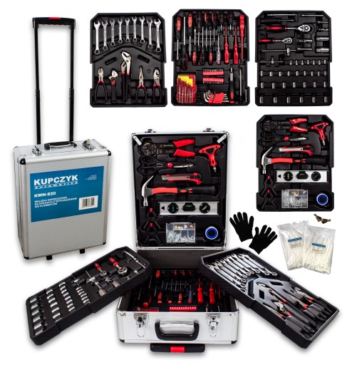Набір інструментів у валізі 820 предметів, ящик для інструментів Kupczyk KWN 820