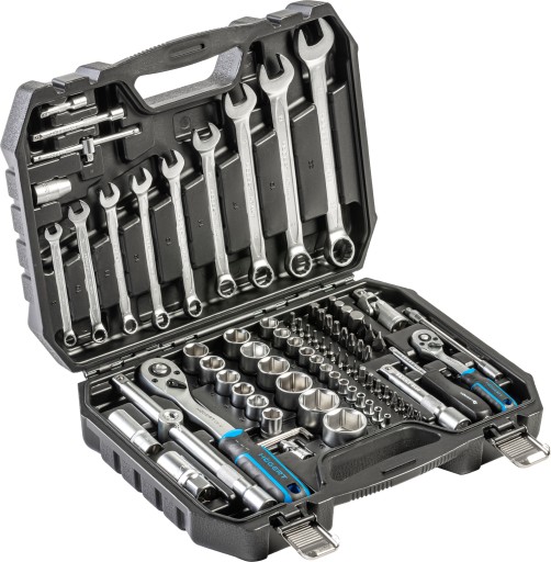 Набор инструментов 85 элементов, CrV, трещотки 72T CrMo, Hoegert Technik