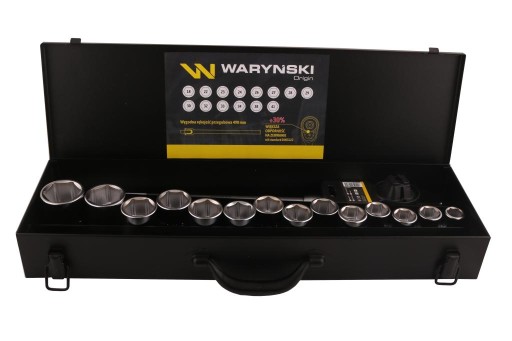 Набір головок 3/4 з міцною тріскачкою і шарнірною ручкою, 16 шт. Обережно