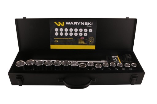 Набір головок 3/4 з міцною тріскачкою та шарнірною ручкою 17 предметів Waryń