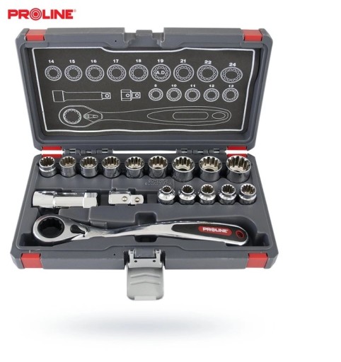 Набор головок с трещоткой 17 шт. Proline
