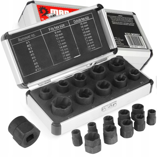 Набір головок під пошкоджені гвинти Mar-Pol M58651